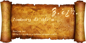 Zombory Ádám névjegykártya