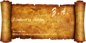 Zombory Ádám névjegykártya
